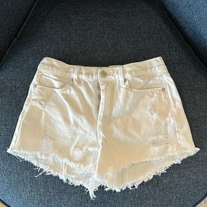 Blank NYC White Distressed Denim Shorts